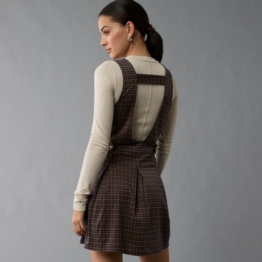 American Eagle Blue and Tan Plaid Dress